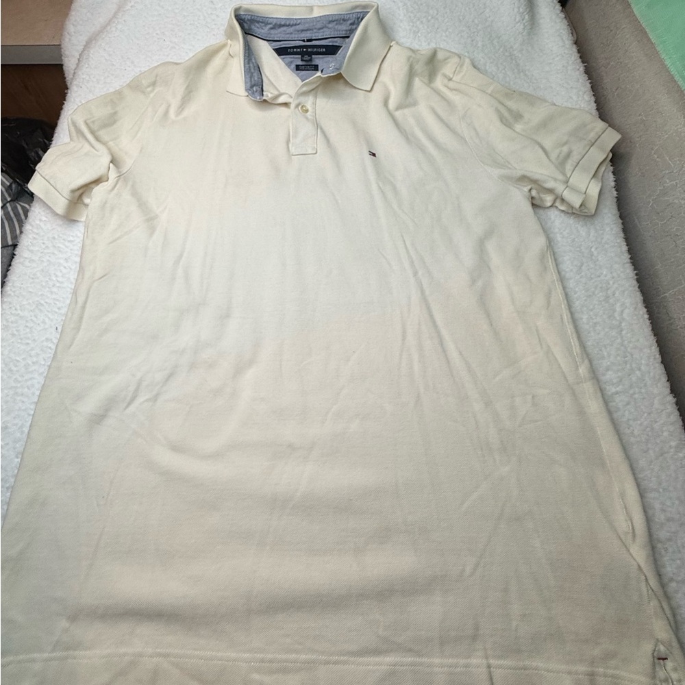 Men's Tommy Hilfiger Button Front Polo Short Sleeve Shirt sz XXL Custom Fit